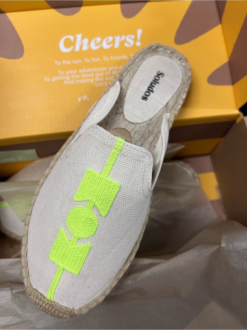 Soludos x Molyan Neon Smoking Mule Espadrilles NEW - Picture 7 of 11
